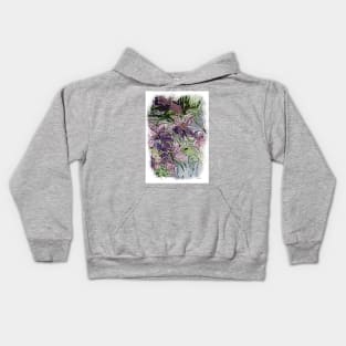 Purple and Pink Flower Garden Kids Hoodie